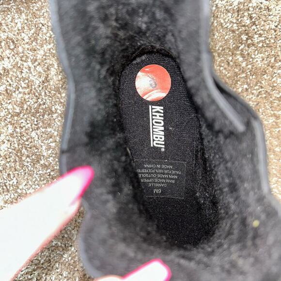Khombu Women's Danielle fur lined Hiker winter snow Rain Boot black ankle SZ 6 - Picture 7 of 7